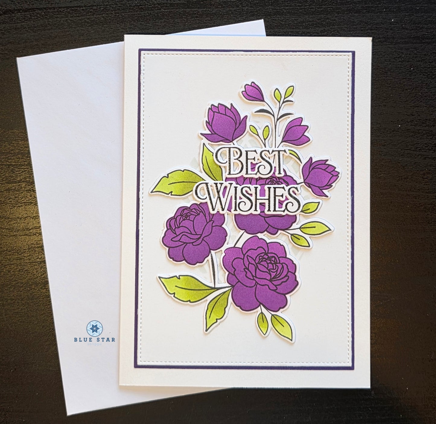 Best Wishes - purple flowers