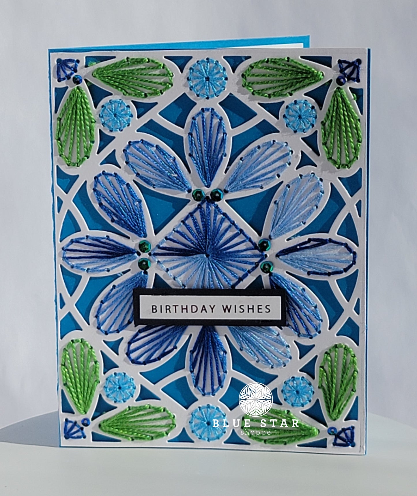 Birthday Wishes - Stitched Card