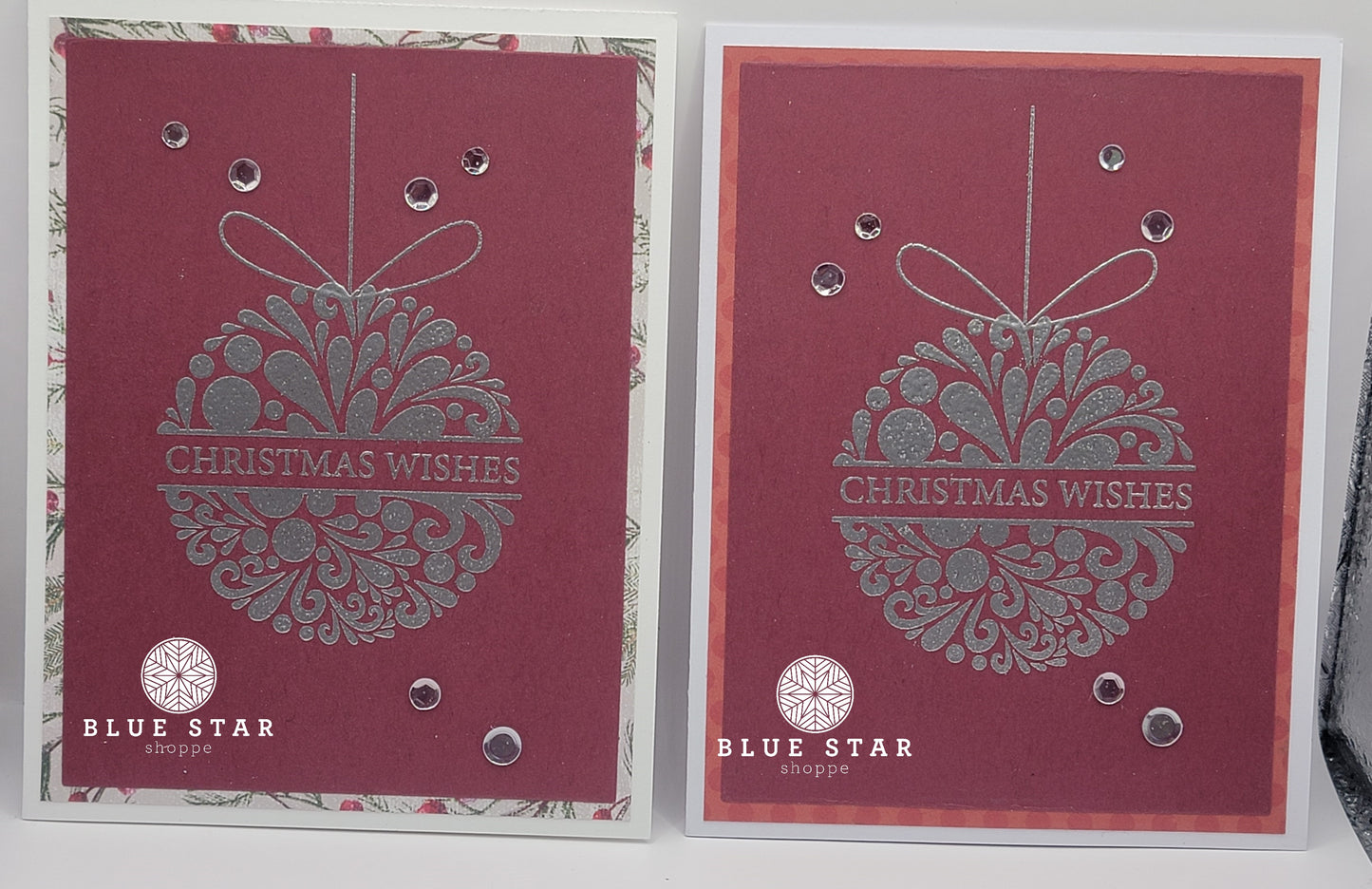 Ornament & Snowflake Holiday set of 8 greeting cards