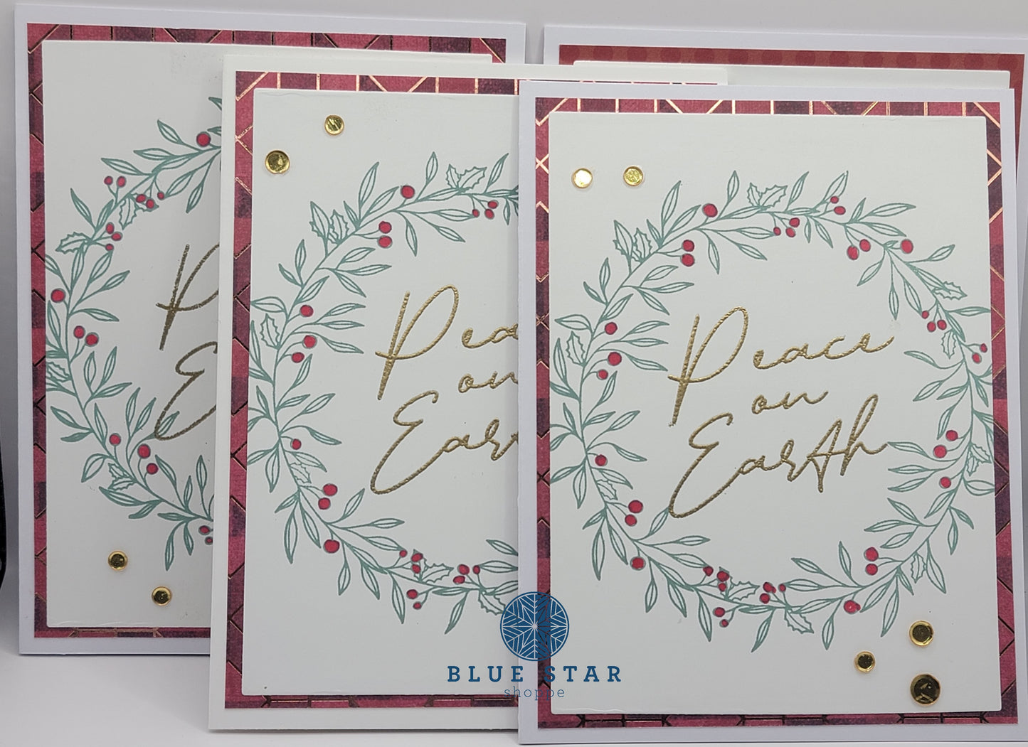 Wreath Holiday set of 8 greeting cards