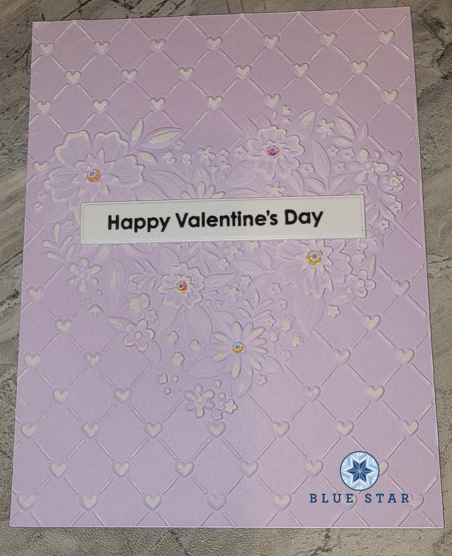 Happy Valentine's Day - Purple Heart Embossed