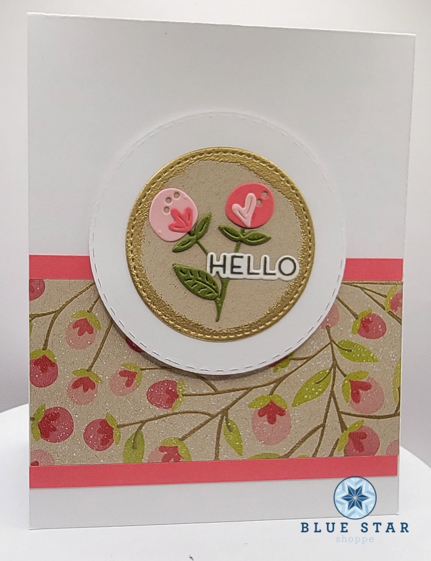 Hello (pink floral stripe)