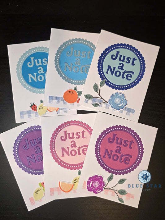 Just a Note - Set of 6 (fruit/flowers) - your choice