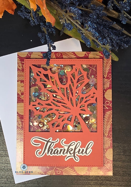 Thankful Cutout Leaf Shaker