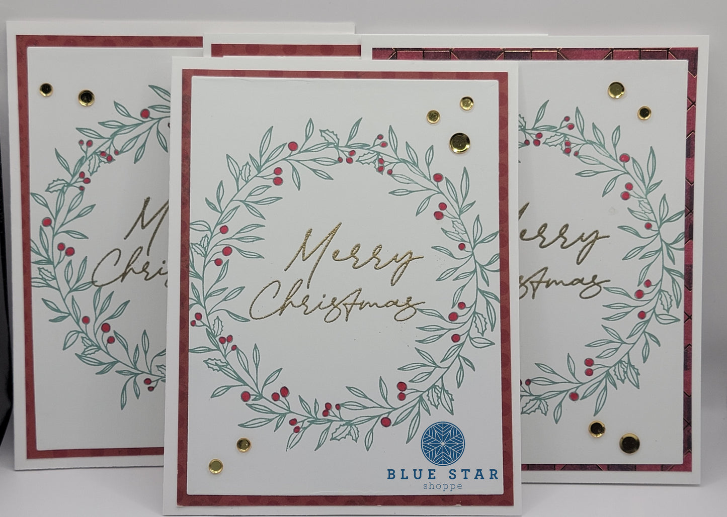 Wreath Holiday set of 8 greeting cards