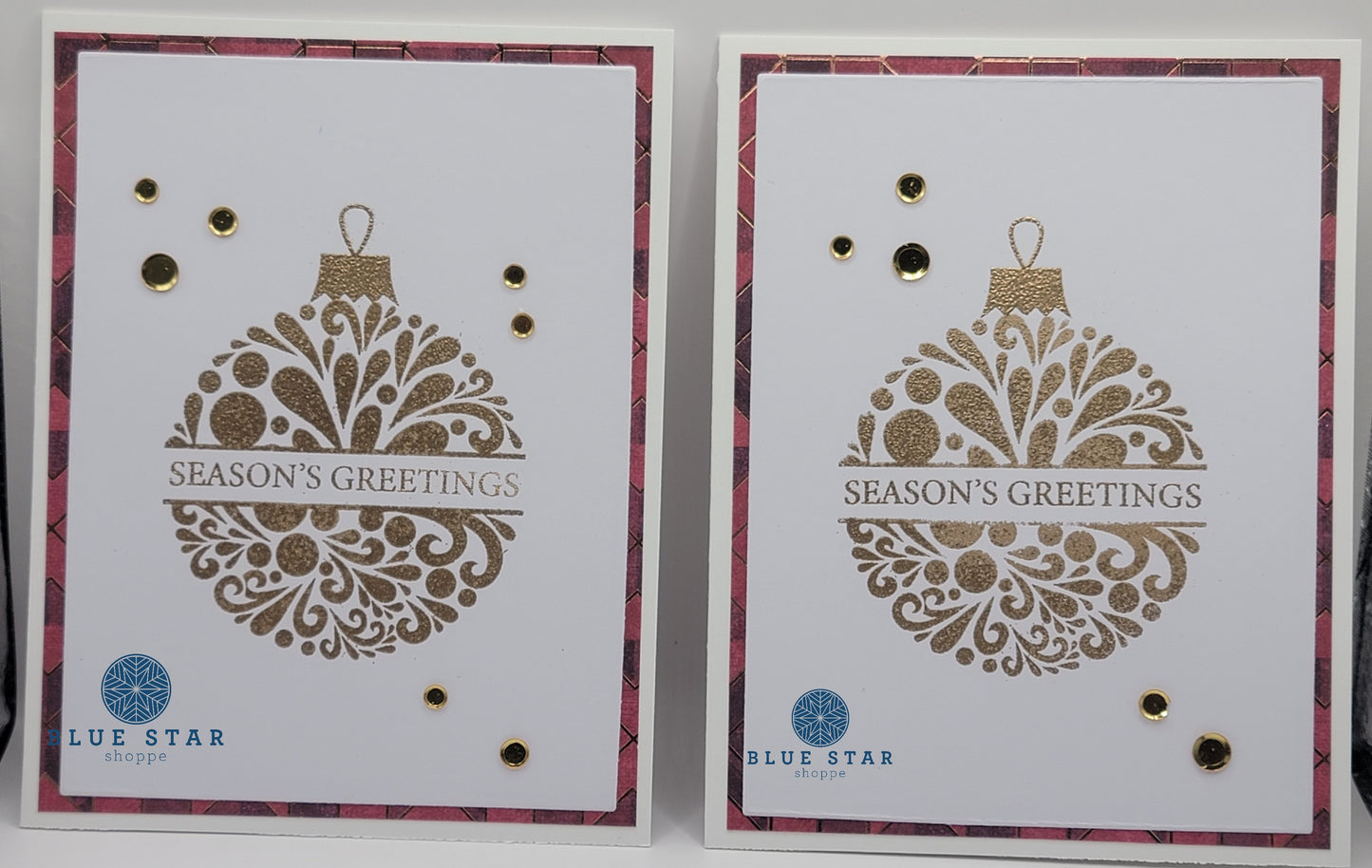Ornament & Snowflake Holiday set of 8 greeting cards