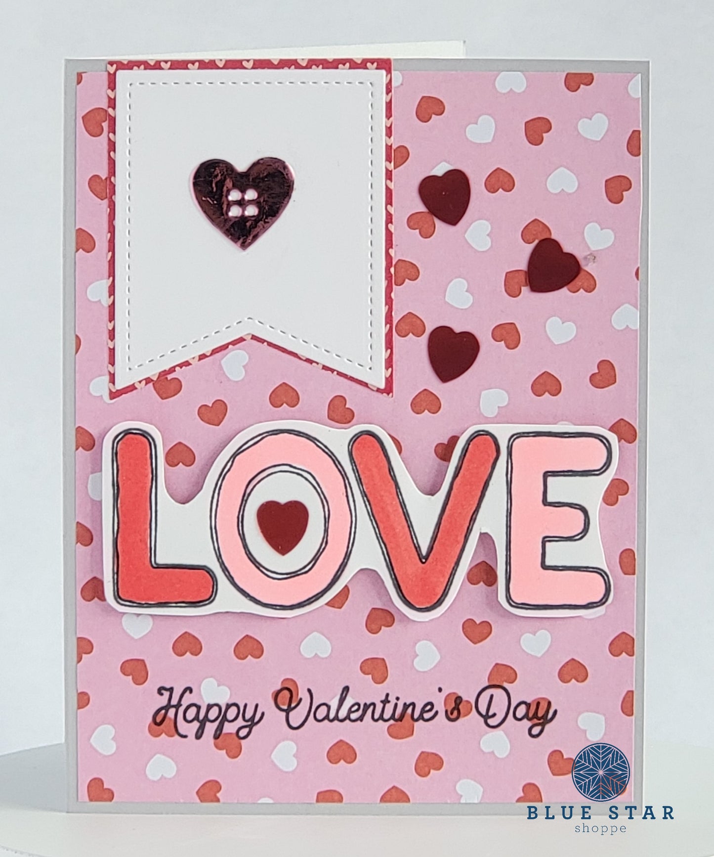 Happy Valentine's Day Heart button Greeting Card