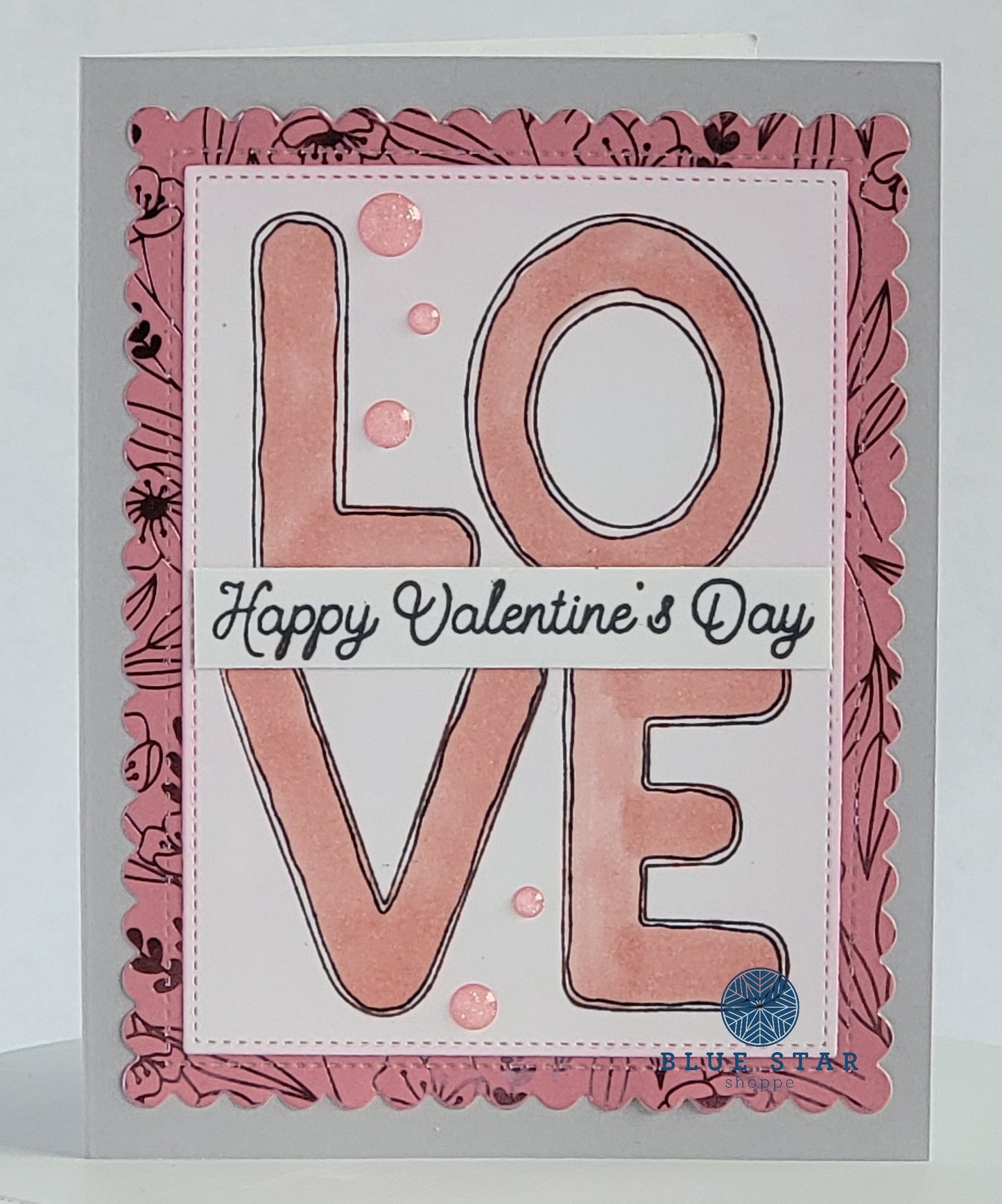 Happy Valentine's Day Stacked Love Greeting Card