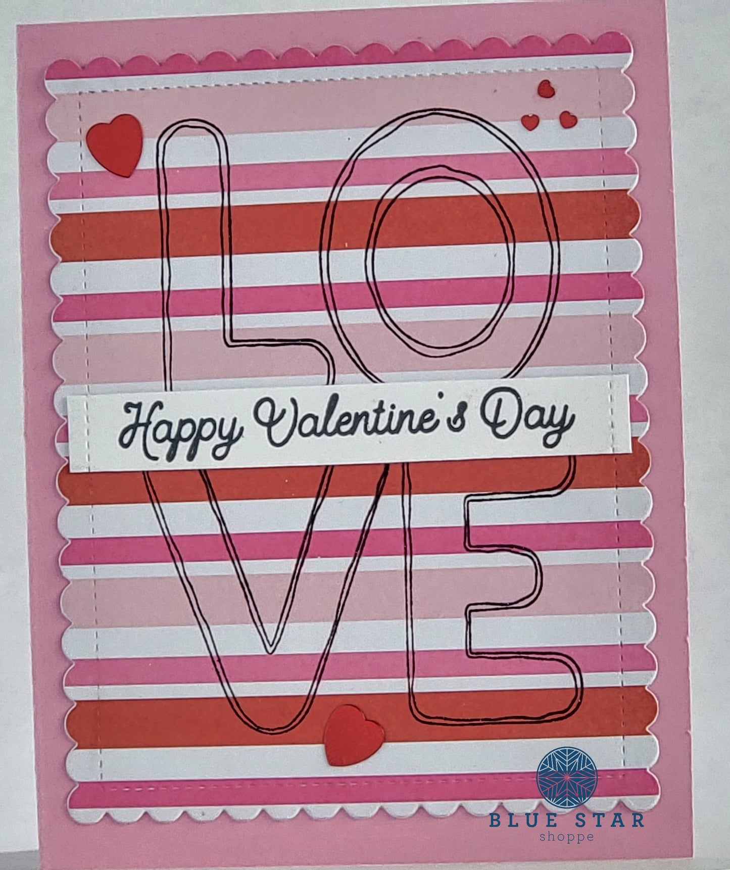 Happy Valentine's Day - Love Striped Greeting Card