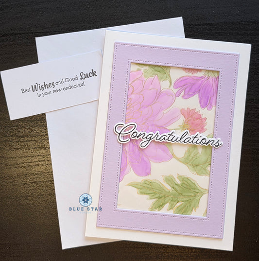 Congratulations - Purple Frame and Vellum Floral