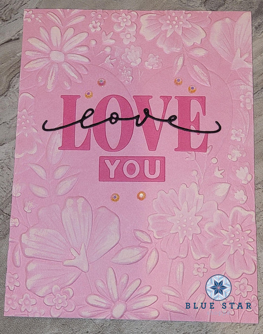 Happy Valentine's Day - Pink Floral Embossed - double the love