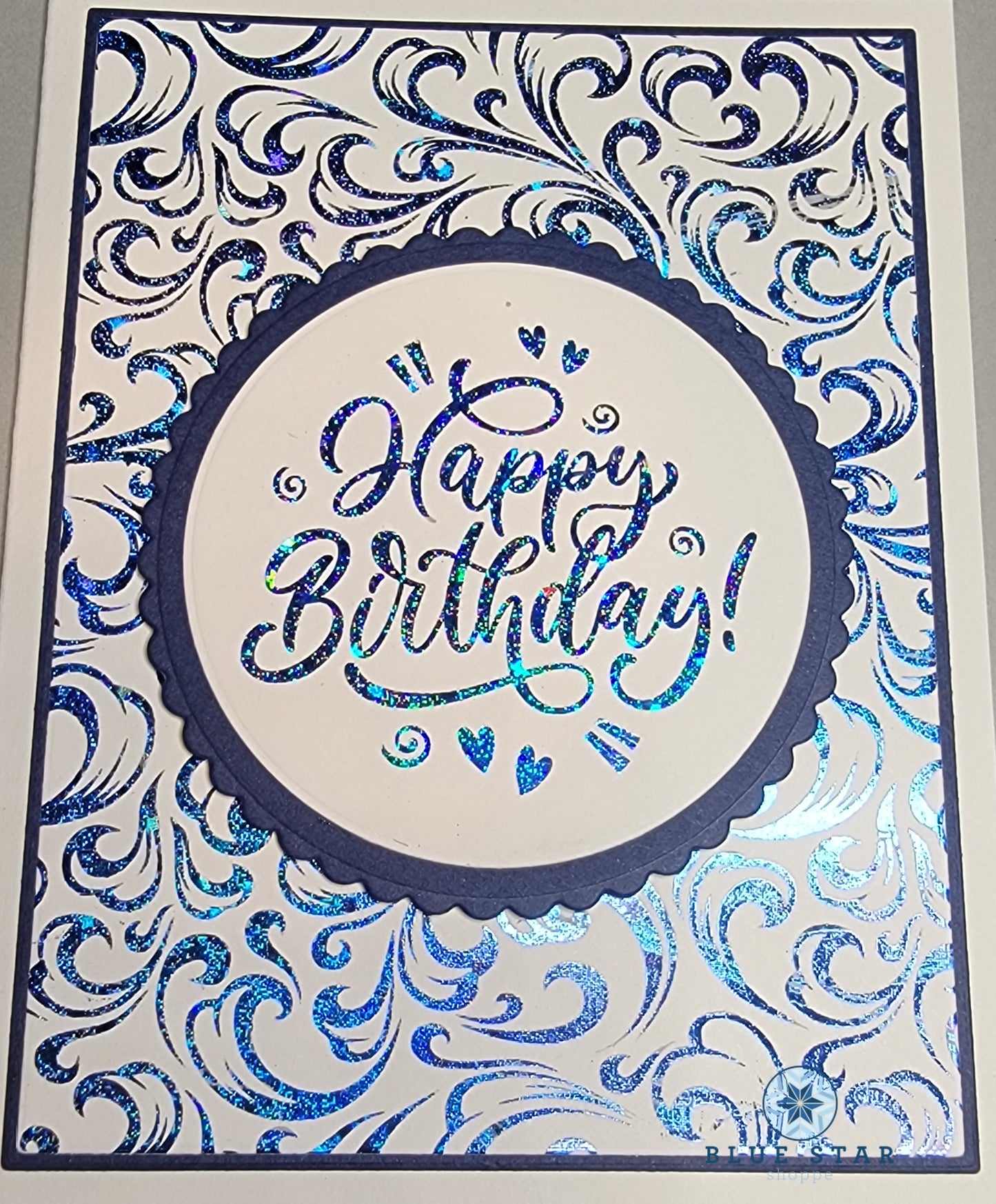 Happy Birthday - blue foil