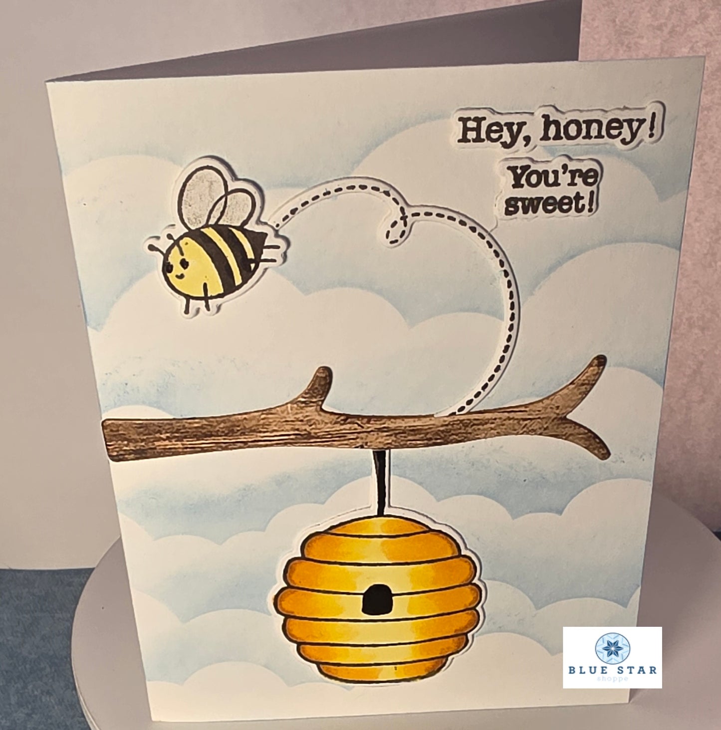 Hey, honey! You're sweet! (bee and hive)