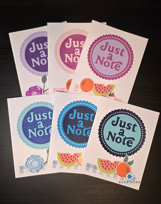 Just a Note - Set of 6 (fruit/flowers) - your choice