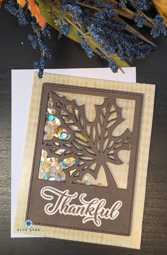 Thankful Cutout Leaf Shaker