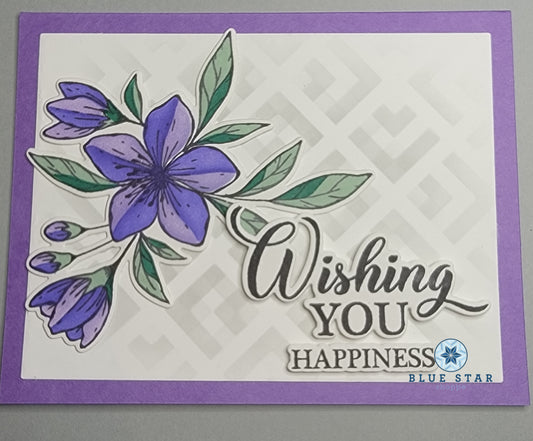 Wishing you Happiness - Purple floral