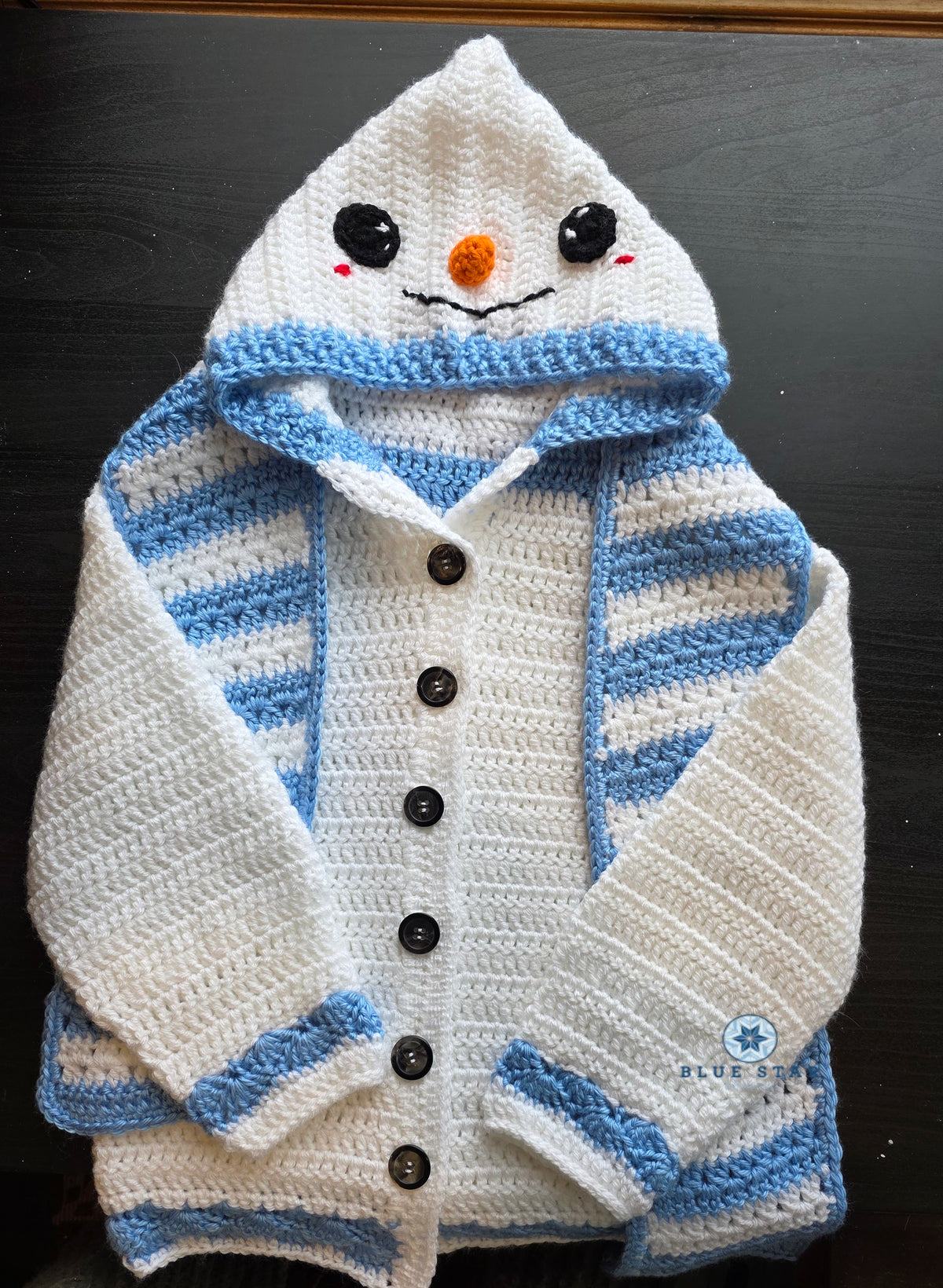 Child's Snowman Hooded Sweater and Coordinating Scarf