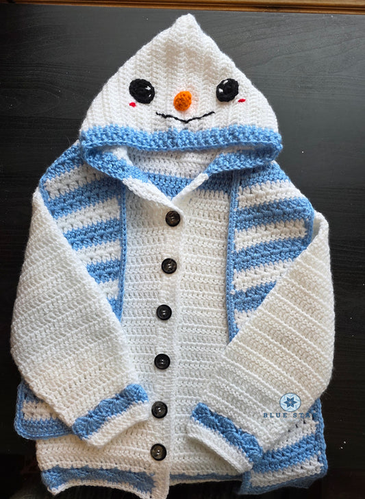 Child's Snowman Hooded Sweater and Coordinating Scarf