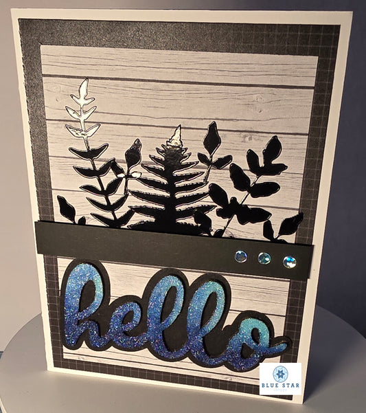 hello (blue glitter)